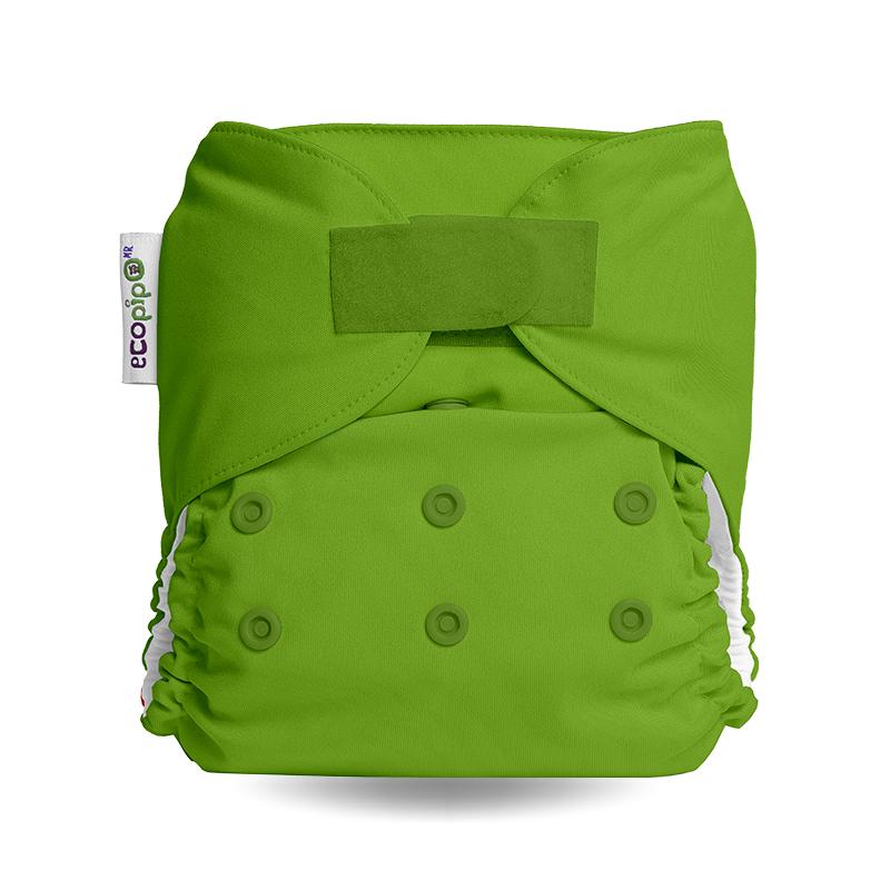 Ecopipo_bebe_pañal_ecologico_premium_verde_primavera_velcro_anverso